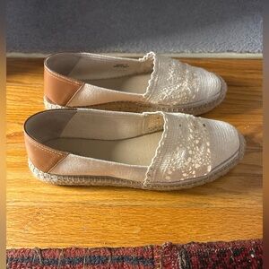 Geox Cream and Brown Espadrilles